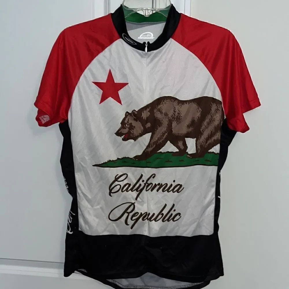 New 3/4 Zipper Republic of California Bear Cycling bike racing jersey womens XXL